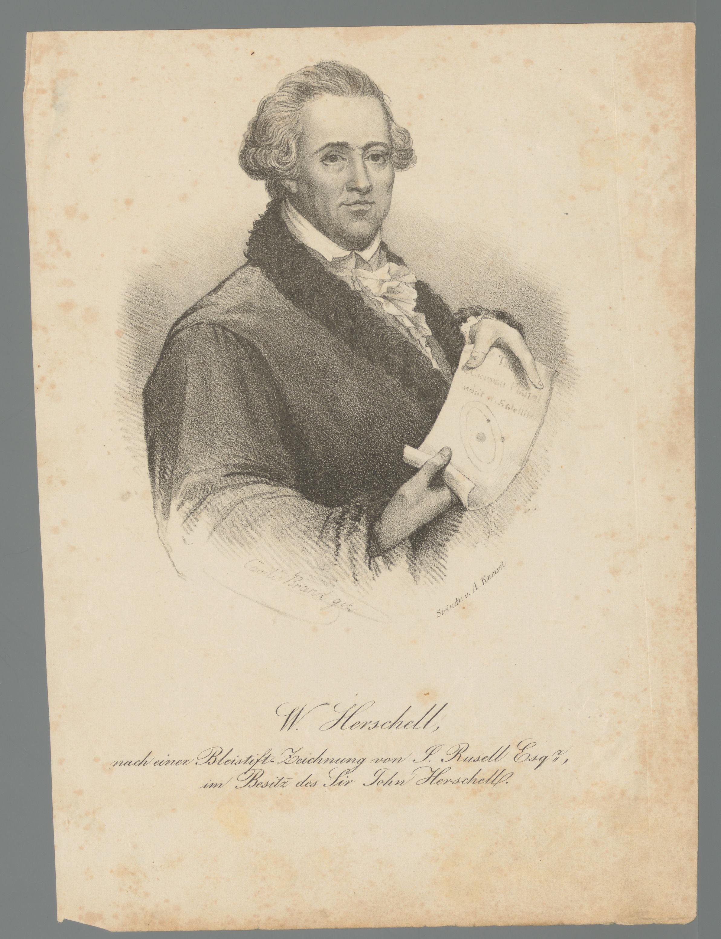 Portret van William Herschel by Cäcilie Brandt
