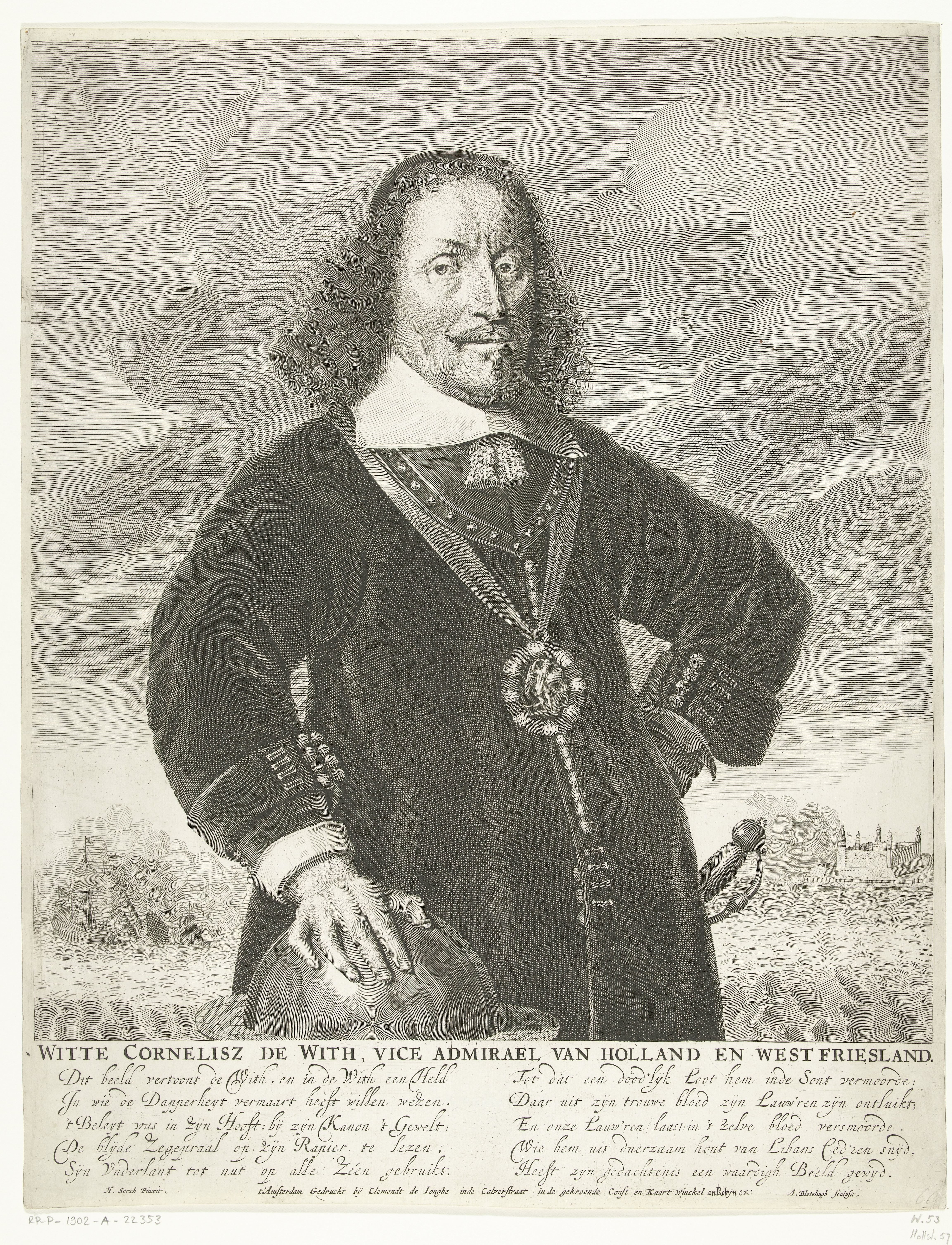 Portret van Witte Cornelisz de With by Abraham Bloteling