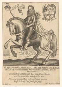 Portret van Wolfgang Wilhelm te paard