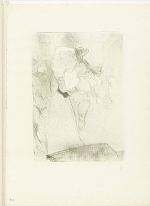 Portret van zangeres Marcelle Lender terwijl zij de boléro danst in de opera Chilpéric