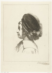 Portretbuste van de zoon van Peter Paul Rubens met zwarte pet op