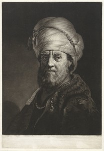 Portretbuste van een man met een tulband
