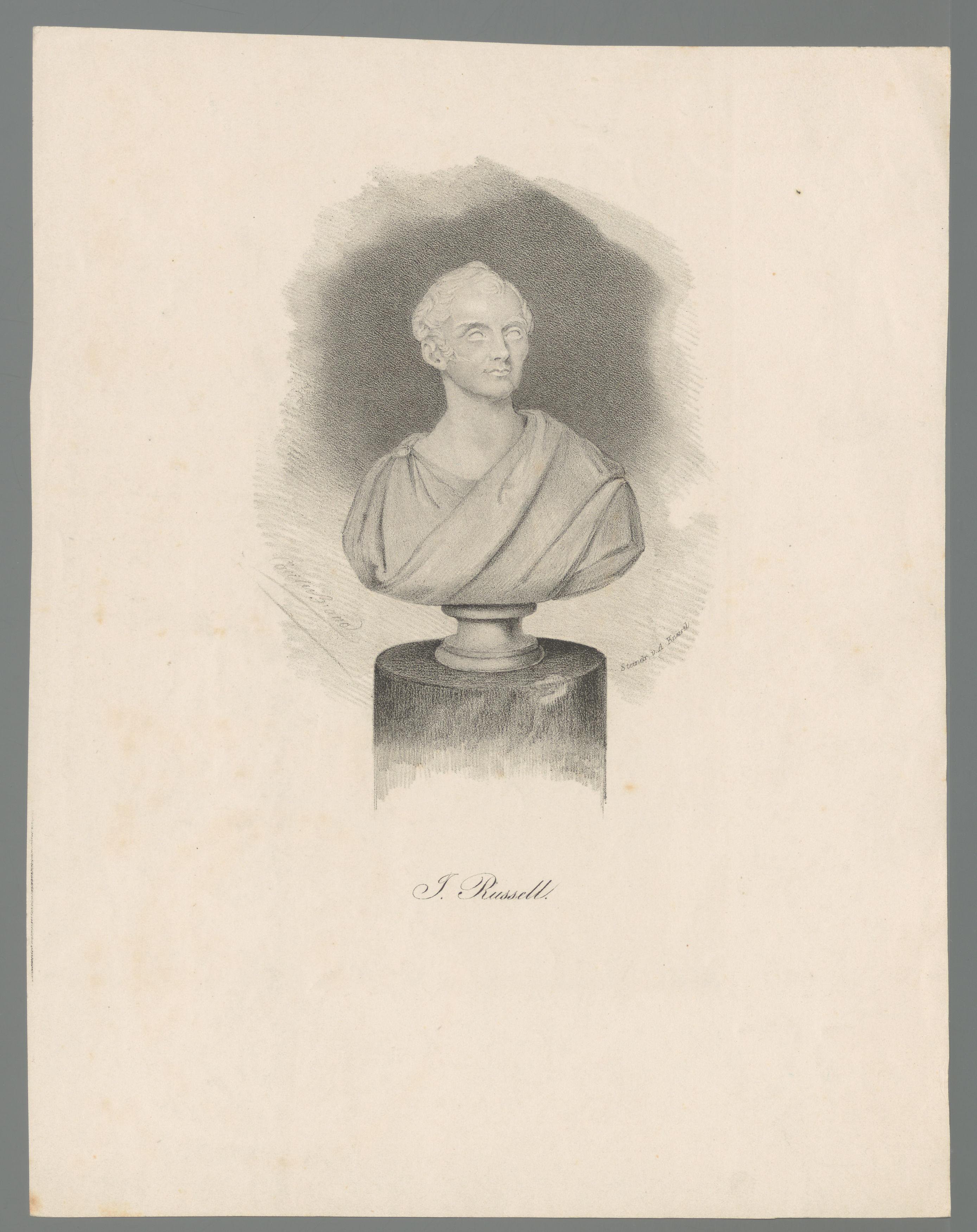 Portretbuste van John Russell by Cäcilie Brandt