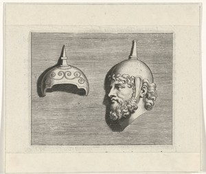 Portretbuste van man met helm