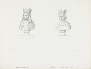 Portretbustes van Maria van Anjou en Karel VII