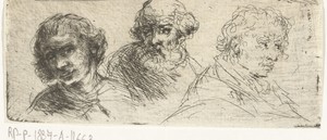 Portretstudie van drie mannen