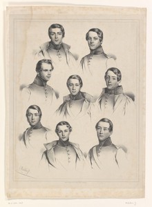 Portretten van acht onbekende jongemannen