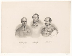 Portretten van Alfred von Windisch-Graetz, Joseph Wenzel Radetzky en Josef Jellačić de Buzim