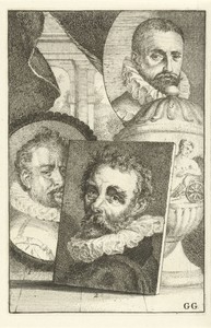 Portretten van Bartholomeus Spranger, Cornelis Ketel en Paul Bril