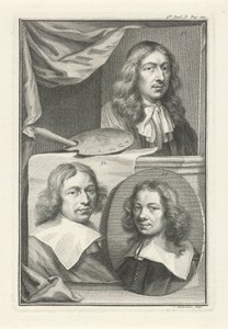 Portretten van Caspar Netscher en Job en Gerrit Adriaensz. Berckheyde