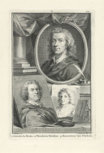 Portretten van Cornelis de Bruyn, Theodorus Netscher en Bonaventura van Overbeek