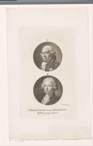 Portretten van Ewald Friedrich von Hertzberg en William Pitt