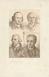 Portretten van Gerard van Nijmegen, Jacob Cats, Reinier Vinkeles en Dirk Langendijk