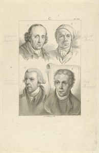 Portretten van Gerard van Nijmegen, Jacob Cats, Reinier Vinkeles en Dirk Langendijk
