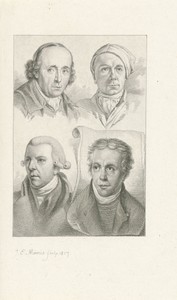 Portretten van Gerard van Nijmegen, Jacob Cats, Reinier Vinkeles en Dirk Langendijk