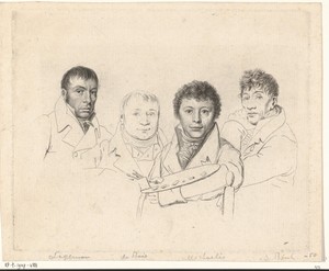 Portretten van H. Lageman, Ch. Dubois, G.J. Michaëlis en A. van den Bos