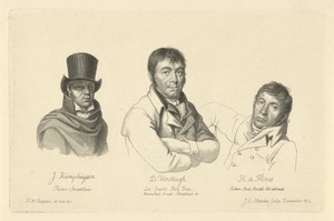 Portretten van Jan Kamphuysen, Dirk Versteegh en Hendrik de Flines