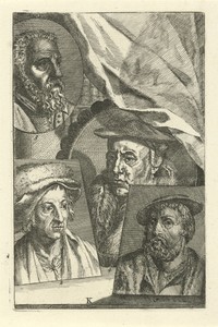Portretten van Jan van Amstel, Joachim Patinir, Lambert Lombard en Jan van Scorel