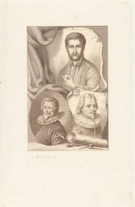 Portretten van Janus Secundus, Claes Abrahamsz. van Delft en Willem Jacobsz. Delff