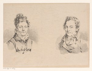Portretten van mogelijk J.A. Daiwaille en zijn vrouw