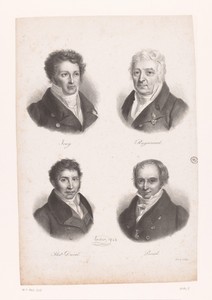 Portretten van vier Franse schrijvers