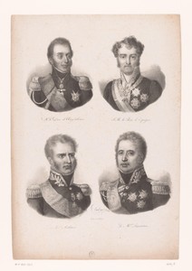 Portretten van vier hoge Franse legerleiders