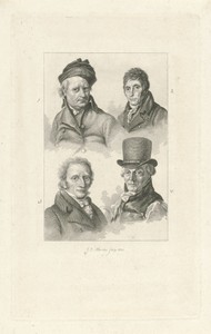 Portretten van Wybrand Hendriks, Abraham van Strij, Adriaan de Lelie en Michiel Versteegh