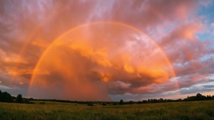 Post-Storm Rainbow Sunset