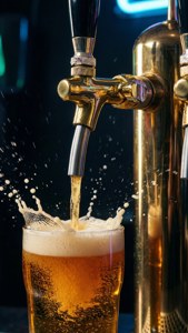 Pouring Draft Beer Tap