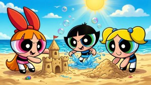 Powerpuff Beach Day
