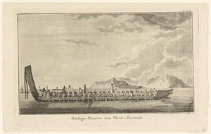 Prauw bij Nieuw-Zeeland