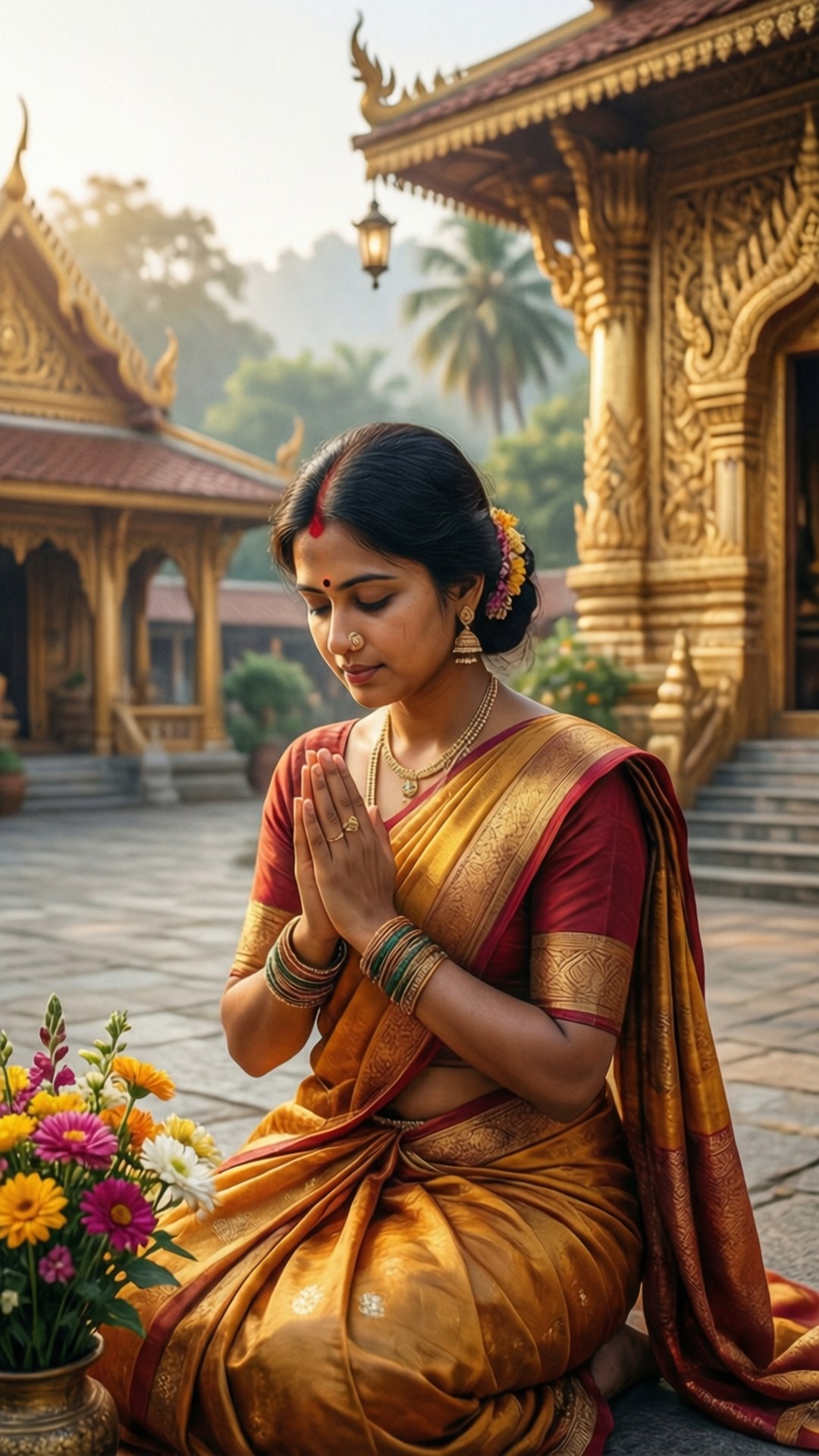 Prayer in the Courtyard by Wallpapers.art Studio