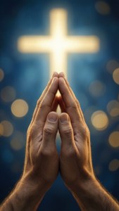 Praying Hands with Cross