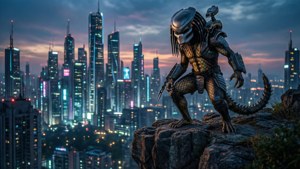 Predator Overlooking City