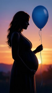 Pregnancy Silhouette with Balloon