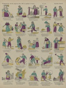 Prentgeschenk voor de jeugd om den ABC al spelende te leeren / Alphabet illustré