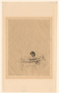Prentmaker aan het werk