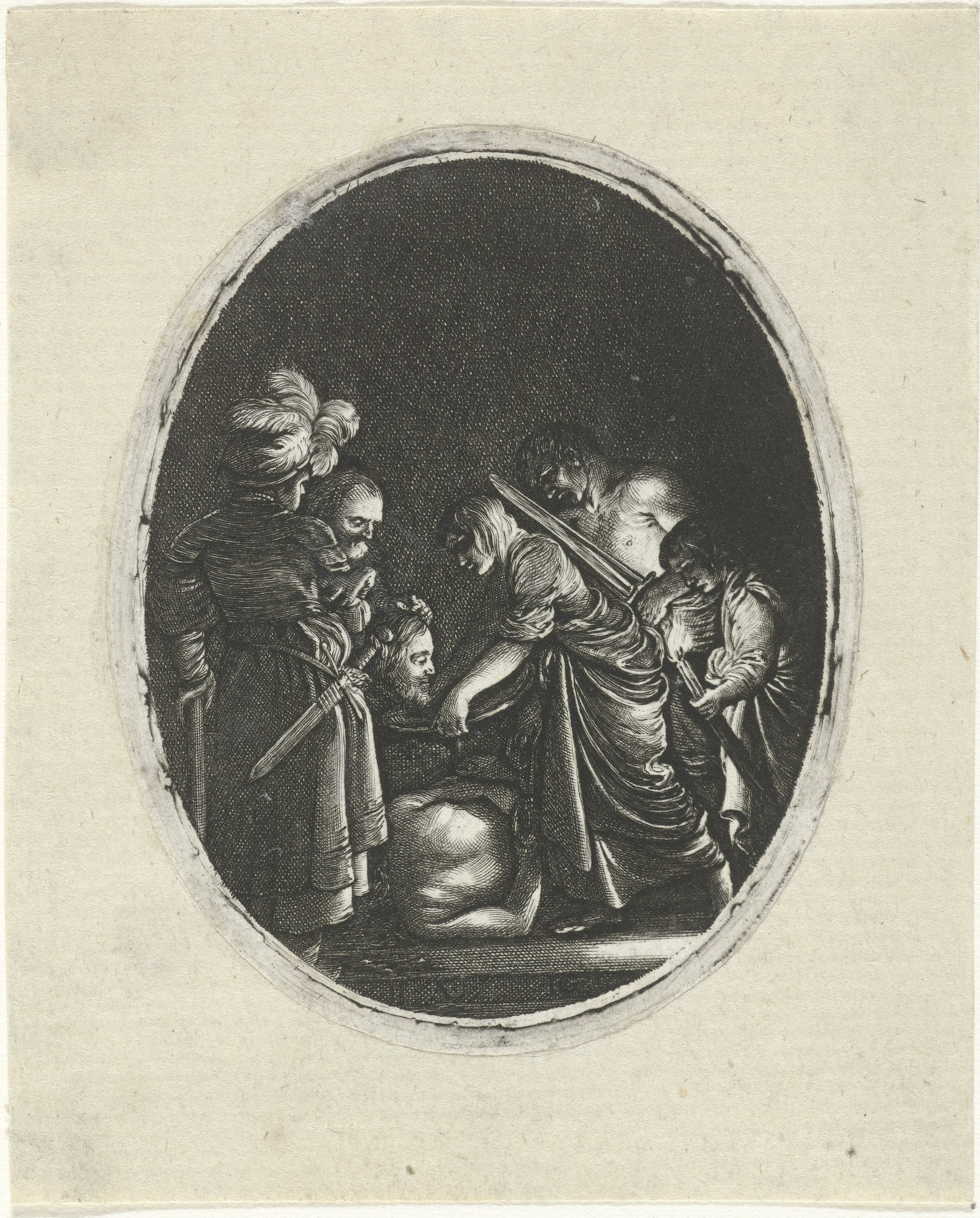 Presentatie van het hoofd van Johannes de Doper aan Salome by Hendrick Goudt