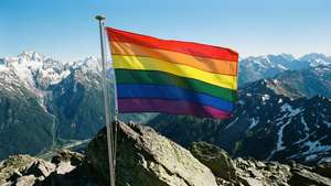 Pride Flag on Mountain Peak