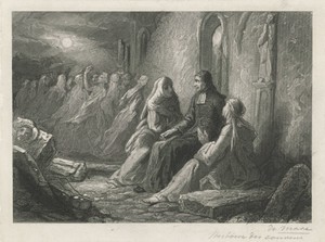 Priester tussen gesluierde vrouwen