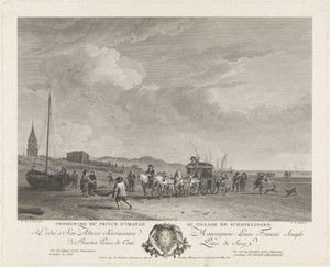 Prins Willem van Oranje op het strand van Scheveningen