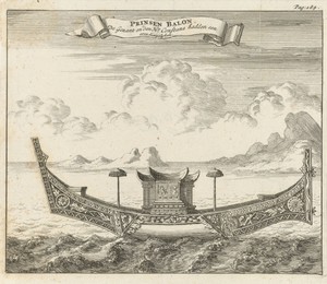 Prinselijk vaartuig te Siam (Thailand)