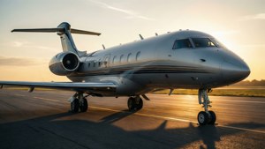 Private Jet Sunset Runway