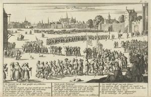 Processie van 42 in Tunis geloste Franse christenslaven te Parijs, 1635