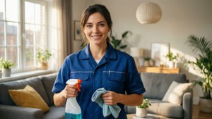 Professional Cleaner in Action