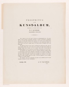 Prospectus van een Kunst-Album