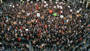Protest Crowd Aerial