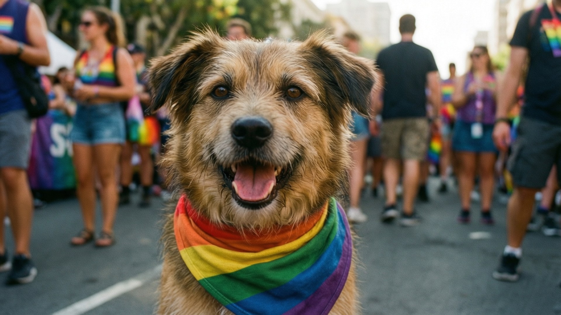 Proud Pup at Pride by Wallpapers.art Studio