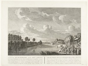 Pruisische troepen vallen Amsterdamse schutters aan bij Ouderkerk aan de Amstel op 1 oktober 1787