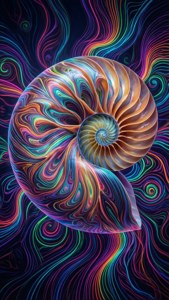 Psychedelic Nautilus Abstract